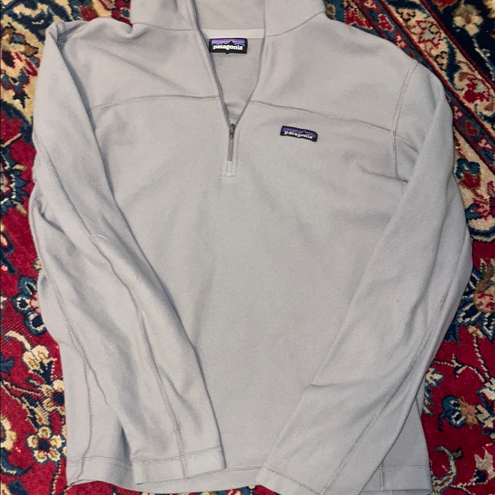 Patagonia Light Gray Quarter-Zip Pullover